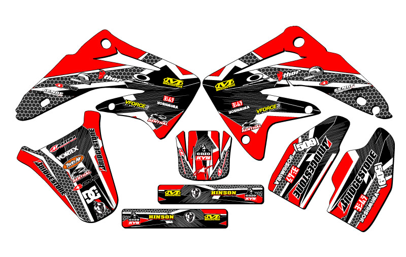 2003-2013 CR 85 PODIUM Red Senge Graphics Kit Compatible with Honda - Picture 5 of 10