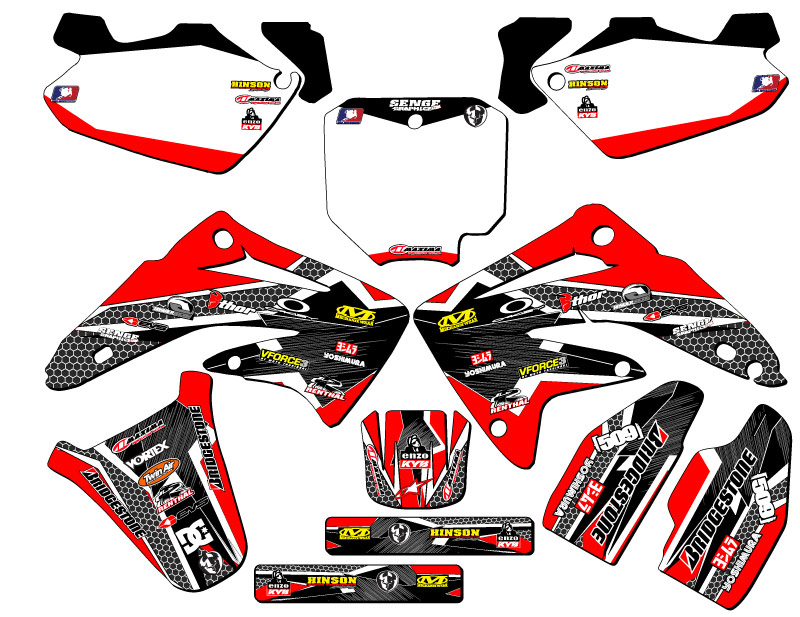2003-2013 CR 85 PODIUM Red Senge Graphics Kit Compatible with Honda - Picture 8 of 10