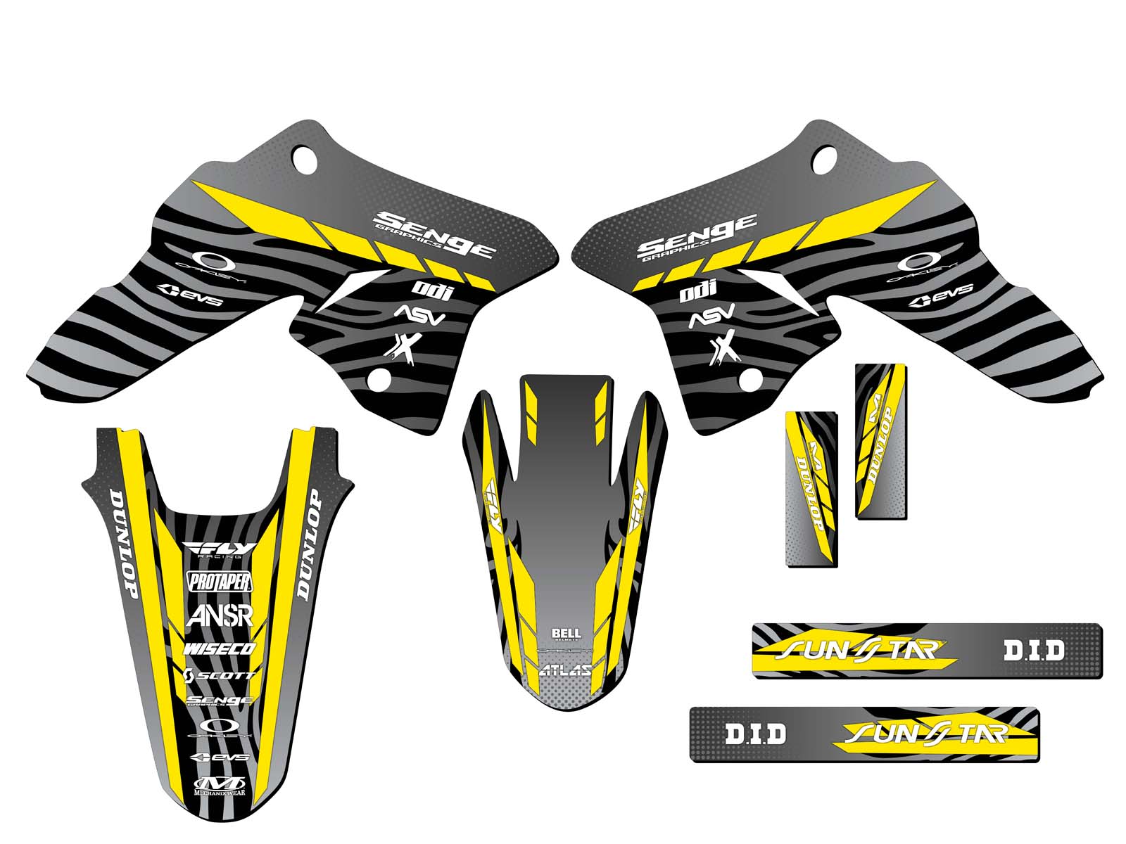 Kit de gráficos Senge 2008-2023 DRZ 125 TIGRE negro compatible con Suzuki - Imagen 8 de 10