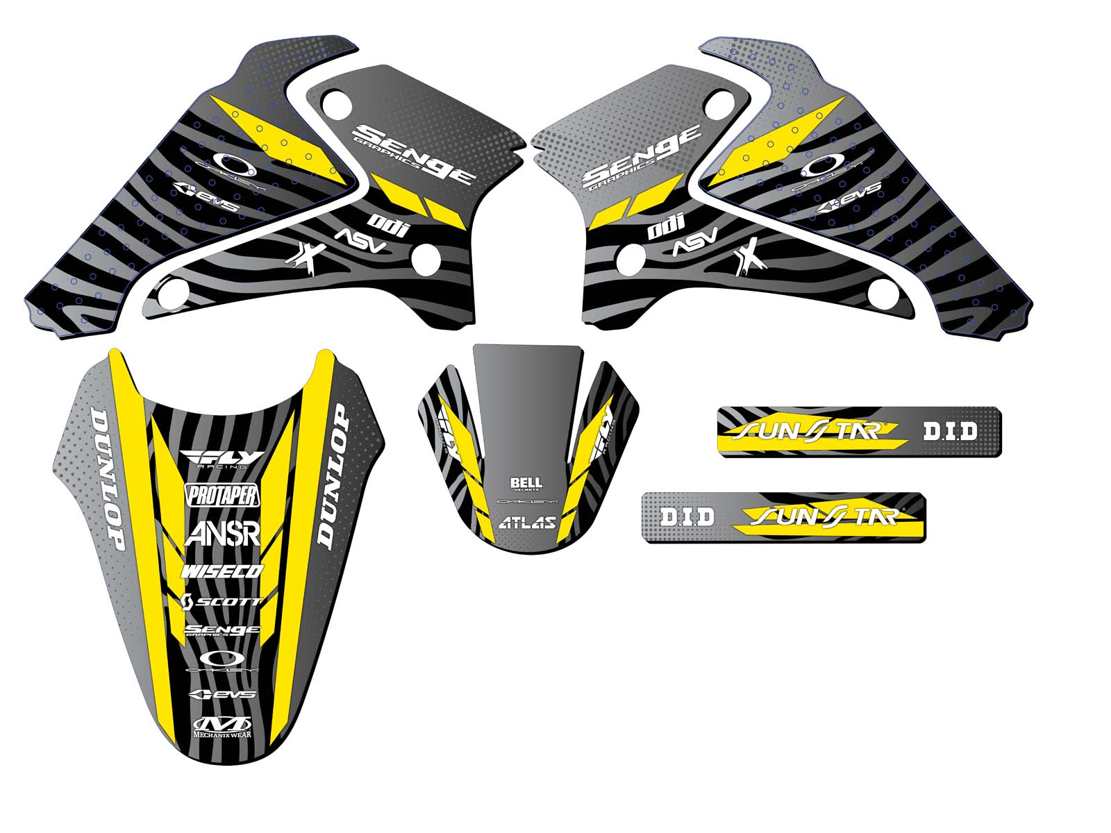 Kit de gráficos DRZ 125 TIGRE 2001-2007 negro Senge compatible con Suzuki - Imagen 8 de 10