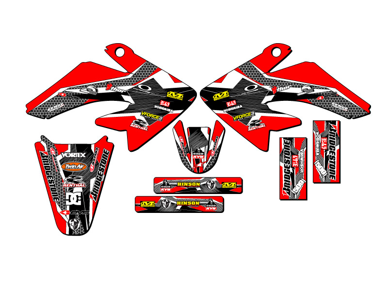 2004-2013 CRF 70 PODIUM Red Senge Graphics Kit Compatible with Honda - Picture 2 of 10