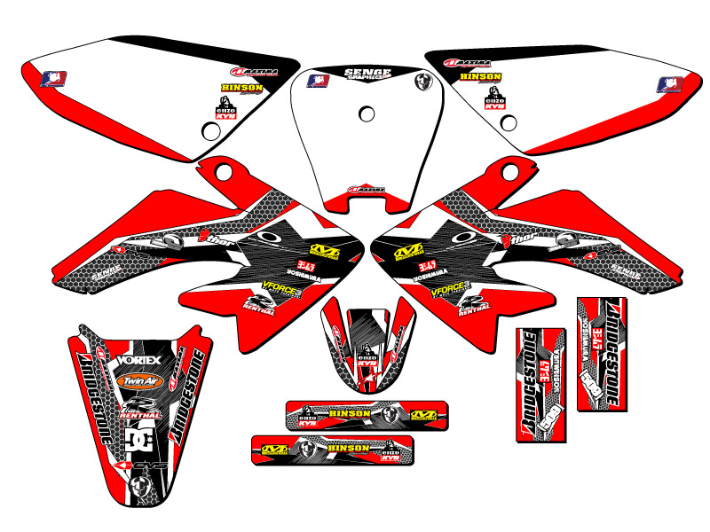 2004-2013 CRF 70 PODIUM Red Senge Graphics Kit Compatible with Honda - Picture 5 of 10