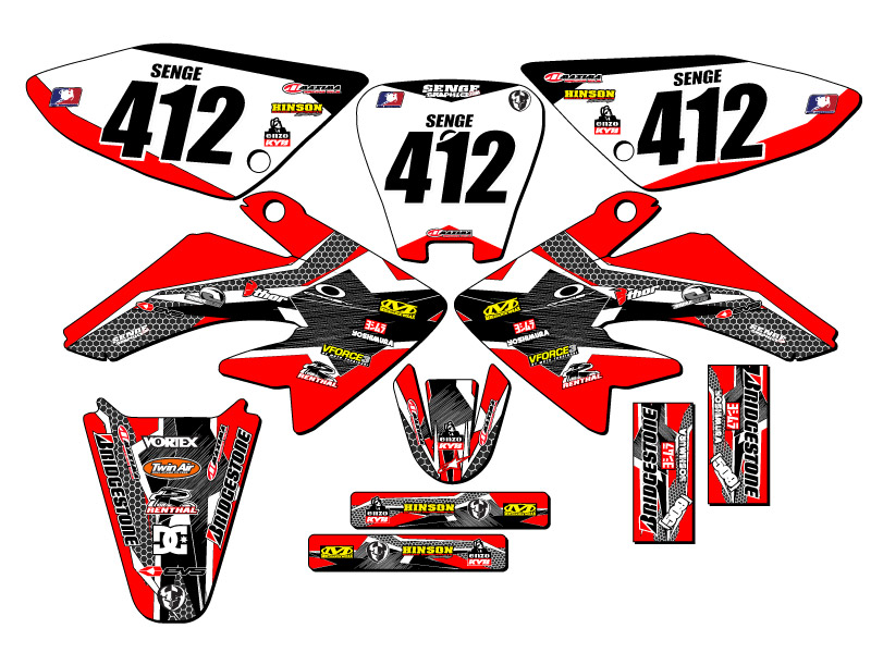 2004-2013 CRF 70 PODIUM Red Senge Graphics Kit Compatible with Honda - Picture 8 of 10