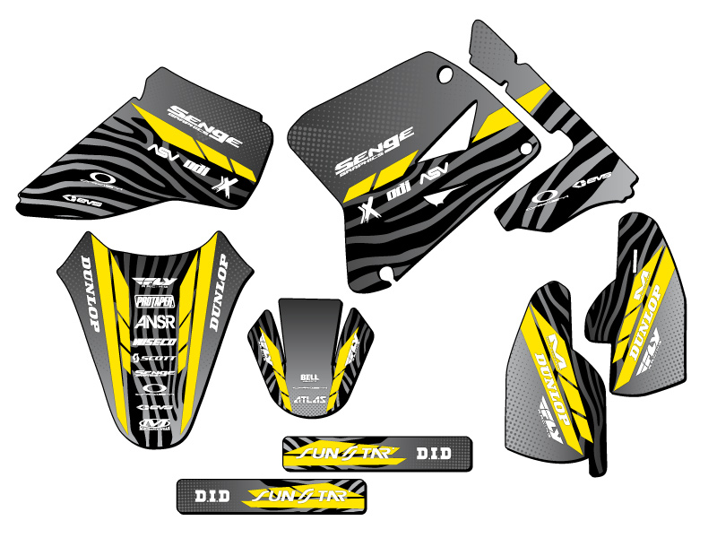 Kit de gráficos Senge 2005-2023 RM 85 TIGRE negro compatible con Suzuki - Imagen 8 de 10