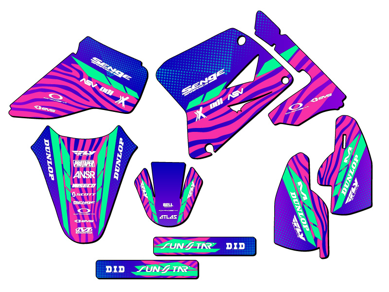 2005-2023 RM 85 TIGRE Pink Senge Graphics Kit Compatible with Suzuki - Picture 2 of 10