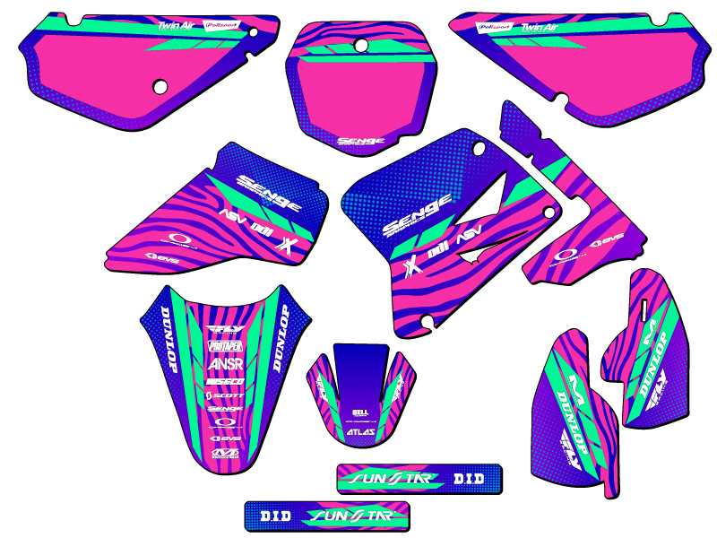 2005-2023 RM 85 TIGRE Pink Senge Graphics Kit Compatible with Suzuki - Picture 5 of 10