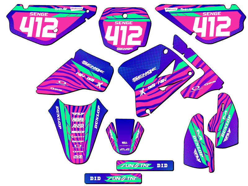 2005-2023 RM 85 TIGRE Pink Senge Graphics Kit Compatible with Suzuki - Picture 8 of 10