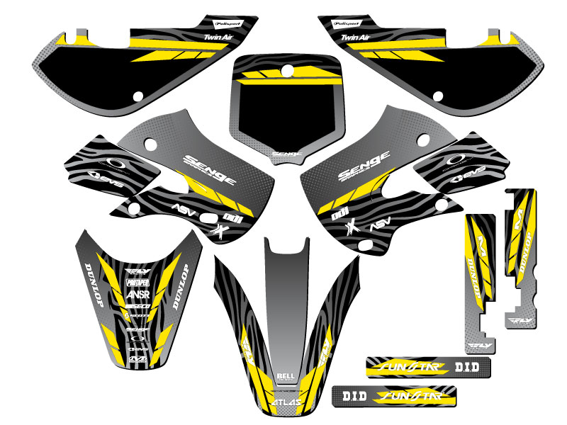 Kit de Gráficos Senge Negro Todos los Años RM 65 TIGRE Compatible con Suzuki - Imagen 2 de 10