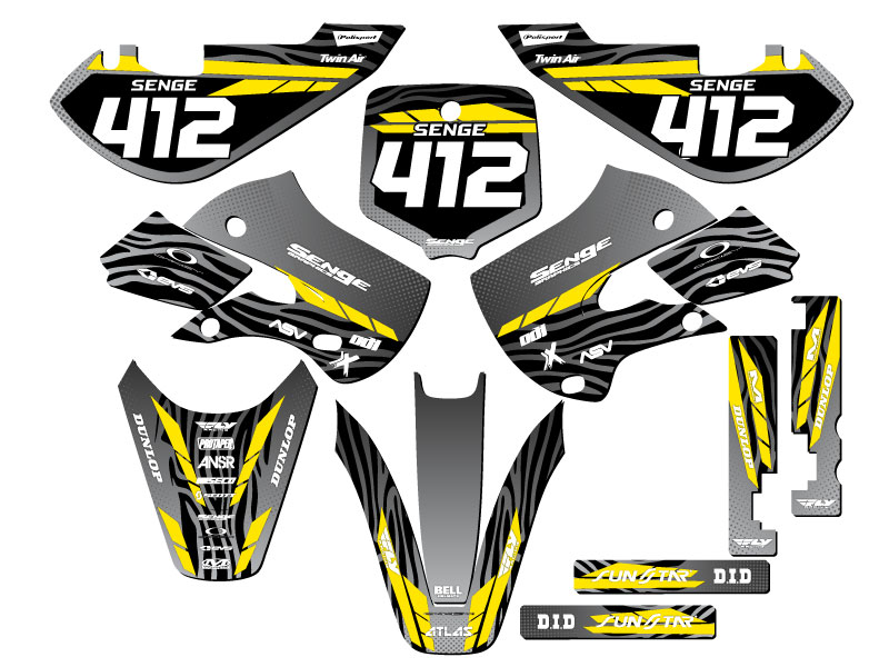 Kit de Gráficos Senge Negro Todos los Años RM 65 TIGRE Compatible con Suzuki - Imagen 5 de 10