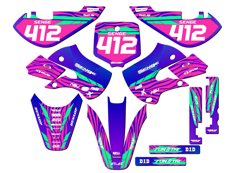 Todos los años RM 65 TIGRE Pink Senge Kit Gráfico Compatible con Suzuki - Imagen 8 de 10