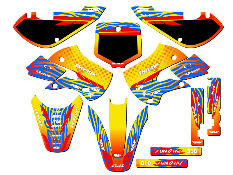 Kit de Gráficos Senge Amarillo RM 65 TIGRE Todos los Años Compatible con Suzuki - Imagen 2 de 10