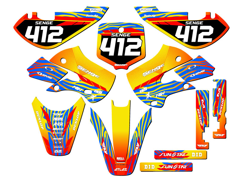 Kit de Gráficos Senge Amarillo RM 65 TIGRE Todos los Años Compatible con Suzuki - Imagen 5 de 10