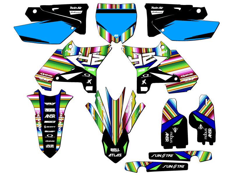 2005-2007 fits UFO RESTYLE YZ 250 2-STROKE SERAPE Black Senge