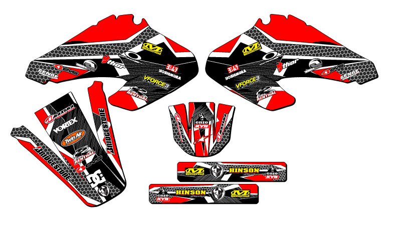 2001-2003 XR 70 PODIUM Red Senge Graphics Kit Compatible with Honda - Picture 2 of 10