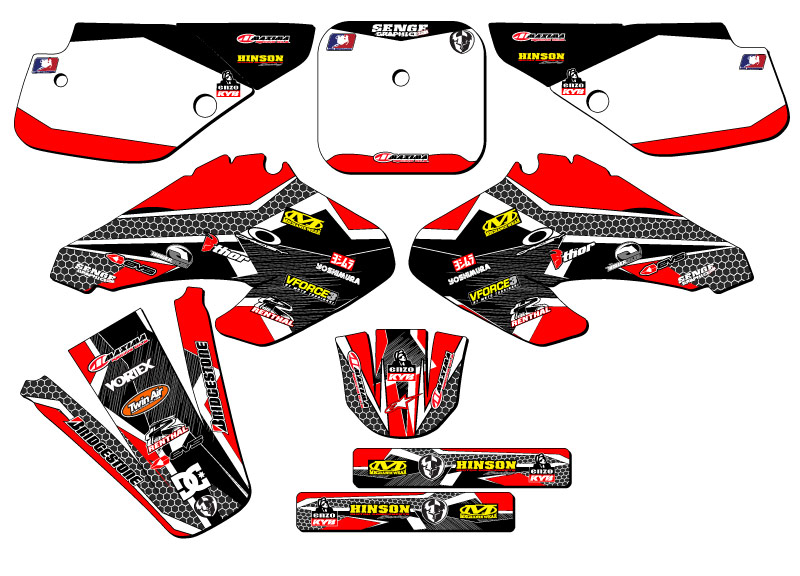 2001-2003 XR 70 PODIUM Red Senge Graphics Kit Compatible with Honda - Picture 5 of 10