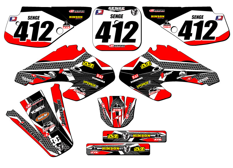 2001-2003 XR 70 PODIUM Red Senge Graphics Kit Compatible with Honda - Picture 8 of 10