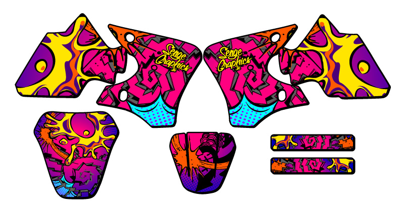 2000-2008 TTR 90 ZANY Pink Senge Graphics Kit Compatible with Yamaha - Picture 2 of 10