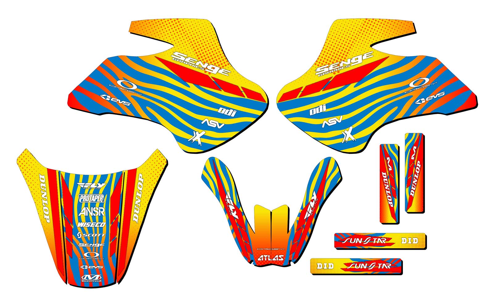 2000-2006 JR 50 TIGRE Yellow Senge Graphics Kit Compatible with Suzuki - Picture 8 of 10