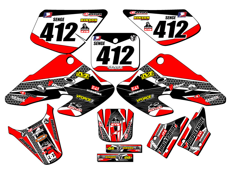 2000-2003 XR 50 PODIUM Red Senge Graphics Kit Compatible with Honda - Picture 8 of 10
