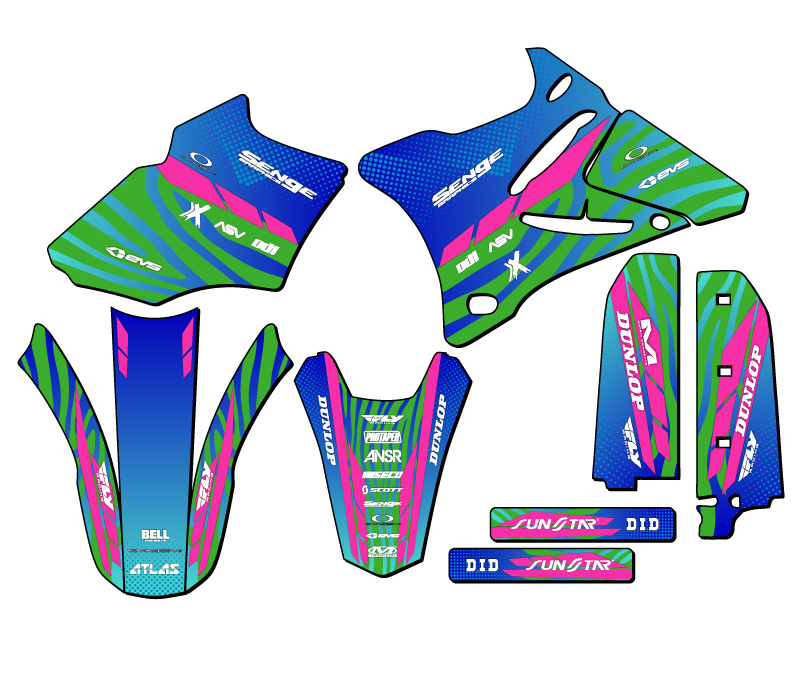 Kit de gráficos YZ 85 TIGRE 2002-2014 verde Senge compatible con Yamaha - Imagen 2 de 10