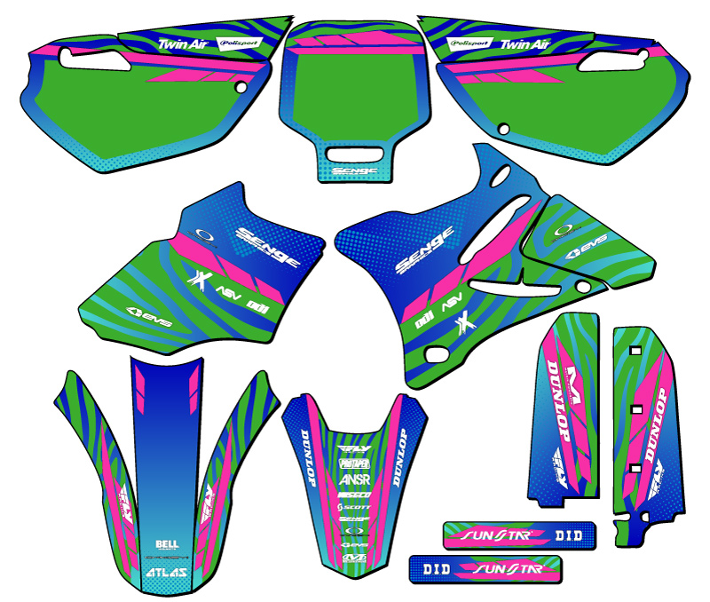 Kit de gráficos YZ 85 TIGRE 2002-2014 verde Senge compatible con Yamaha - Imagen 5 de 10
