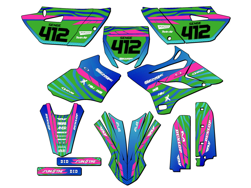 2015-2018 YZ 85 TIGRE Green Senge Graphics Kit Compatible with Yamaha - Picture 8 of 10