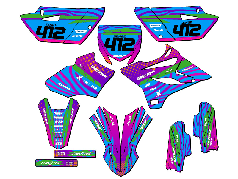 Kit de gráficos YZ 85 TIGRE rosa Senge 2019-2021 compatible con Yamaha - Imagen 8 de 10