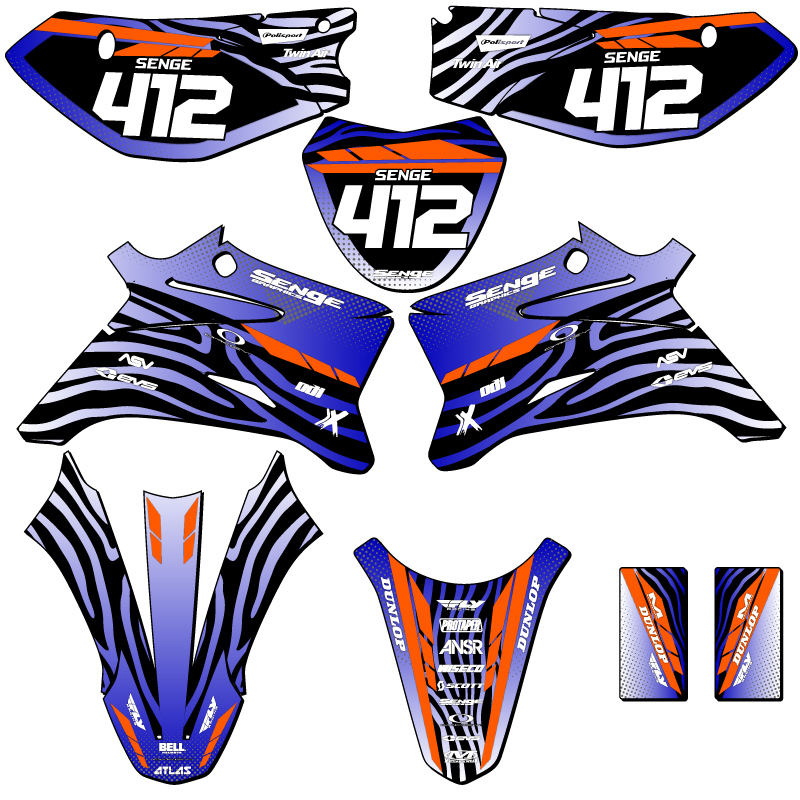 Kit gráfico TTR 110 TIGRE Blue Senge 2008-2022 Compatible con Yamaha - Imagen 8 de 10