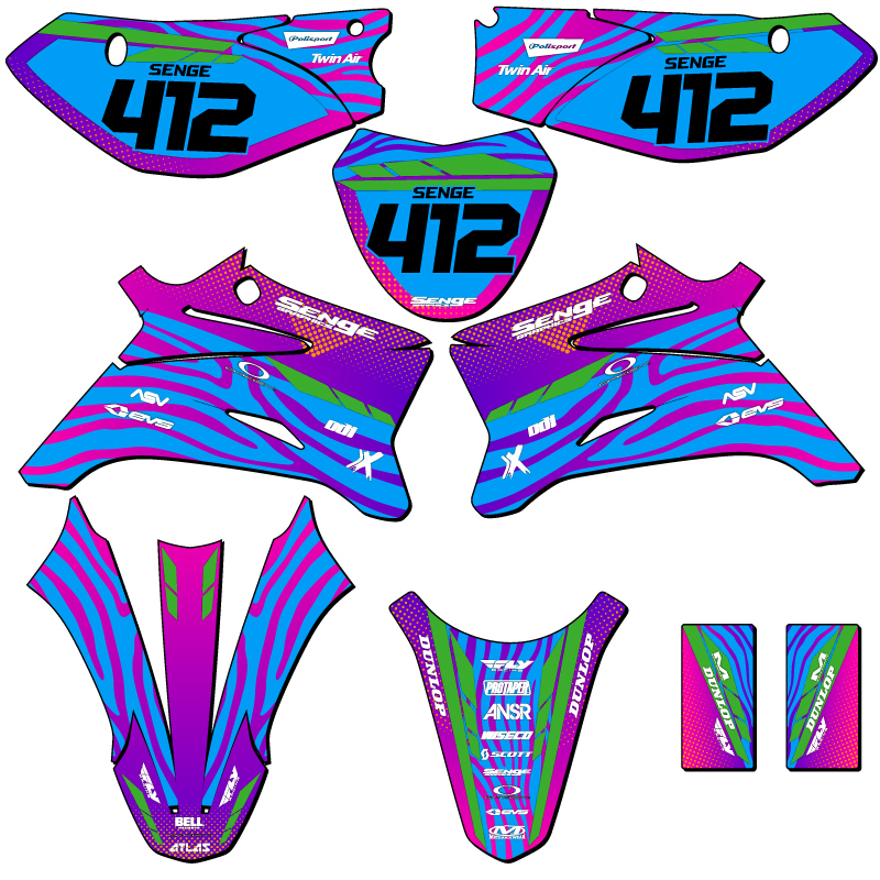 Kit de gráficos TTR 110 TIGRE 2008-2022 rosa Senge compatible con Yamaha - Imagen 8 de 10