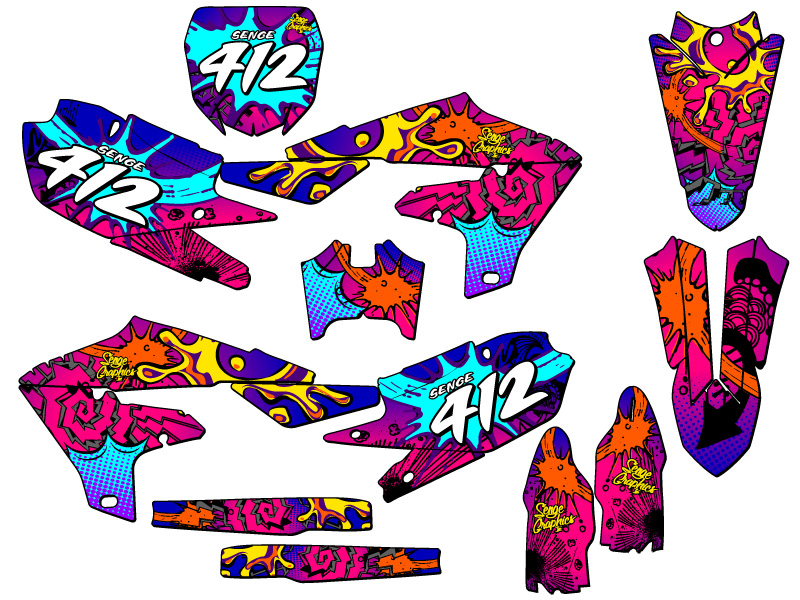 2019-2023 YZ 250 F 4-STROKE ZANY Pink Senge Graphics Kit Compatible with Yamaha - Picture 8 of 10