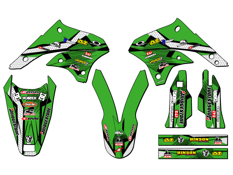 Kit gráfico KLX 450 PODIUM Green Senge 2008-2018 compatible con Kawasaki - Imagen 2 de 10