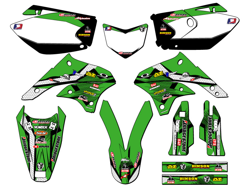 Kit gráfico KLX 450 PODIUM Green Senge 2008-2018 compatible con Kawasaki - Imagen 5 de 10