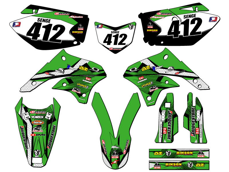 Kit gráfico KLX 450 PODIUM Green Senge 2008-2018 compatible con Kawasaki - Imagen 8 de 10