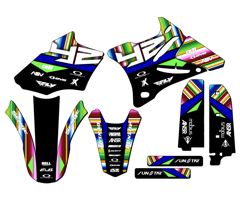 2002-2014 YZ 85 SERAPE Black Senge Graphics Kit Compatible with Yamaha - Bild 2 von 10