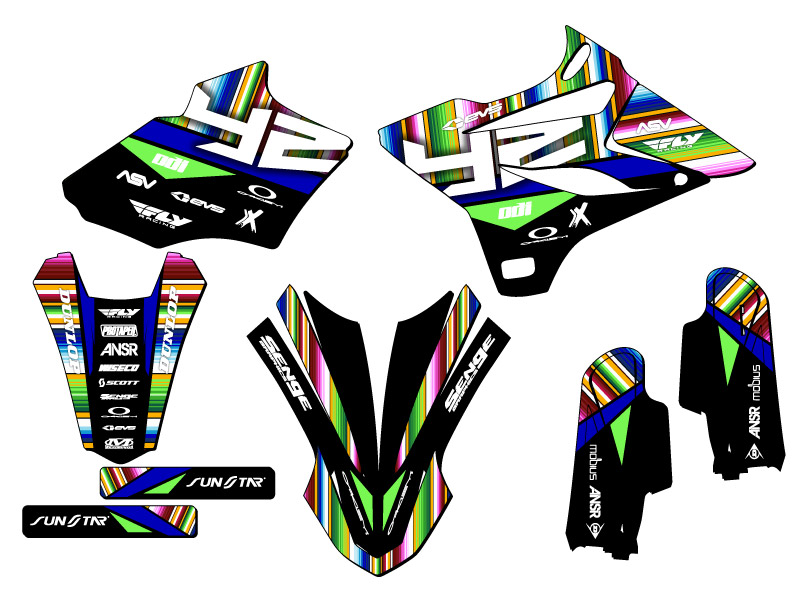 2019-2021 YZ 85 SERAPE Black Senge Graphics Kit Compatible with Yamaha - Picture 2 of 10