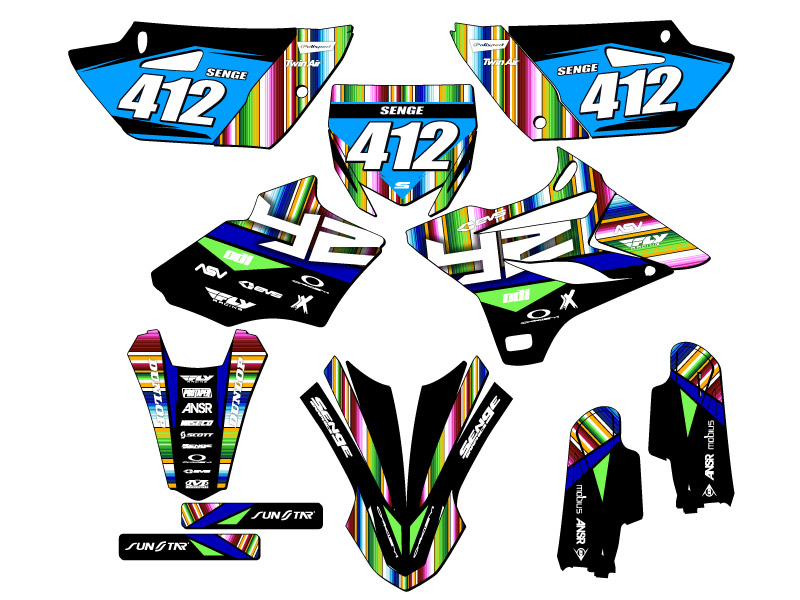 2019-2021 YZ 85 SERAPE Black Senge Graphics Kit Compatible with Yamaha - Picture 8 of 10