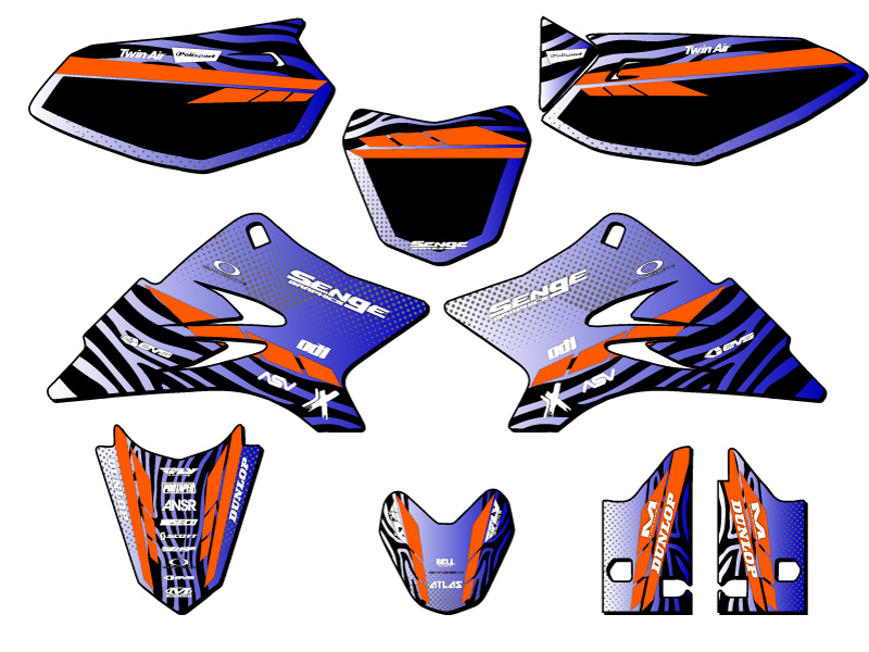 Kit de gráficos Senge 2006-2022 TTR 50 TIGRE azul compatible con Yamaha - Imagen 5 de 10