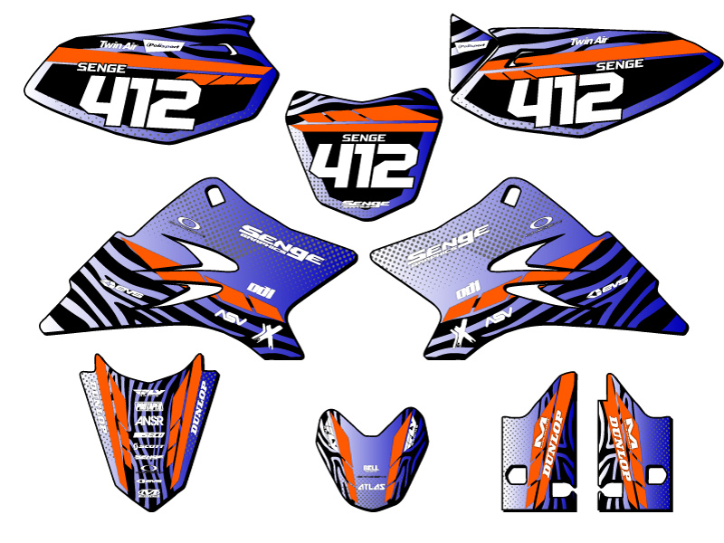 Kit de gráficos Senge 2006-2022 TTR 50 TIGRE azul compatible con Yamaha - Imagen 8 de 10