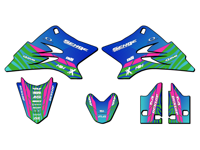 2006-2022 TTR 50 TIGRE Green Senge Graphics Kit Compatible with Yamaha - Picture 2 of 10