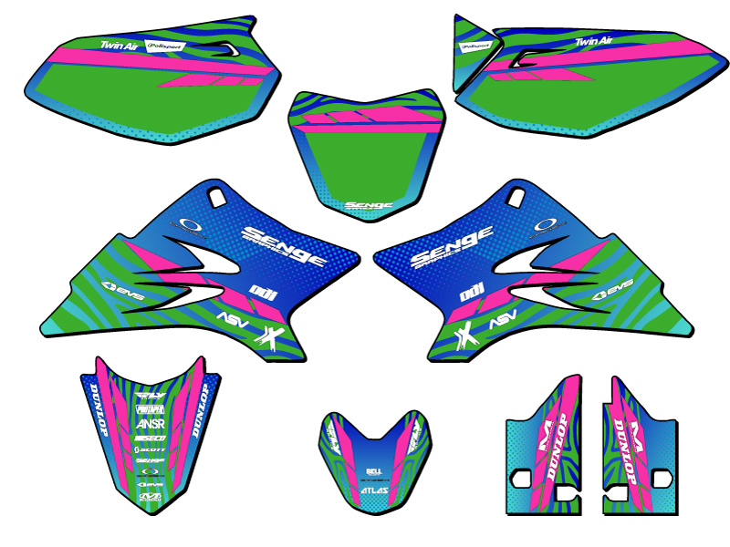 2006-2022 TTR 50 TIGRE Green Senge Graphics Kit Compatible with Yamaha - Picture 5 of 10