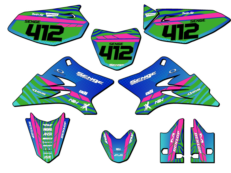 2006-2022 TTR 50 TIGRE Green Senge Graphics Kit Compatible with Yamaha - Picture 8 of 10