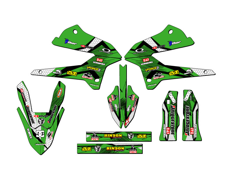 2008-2020 KLX 250 PODIUM Green Senge Graphics Kit Compatible with Kawasaki - Picture 2 of 10