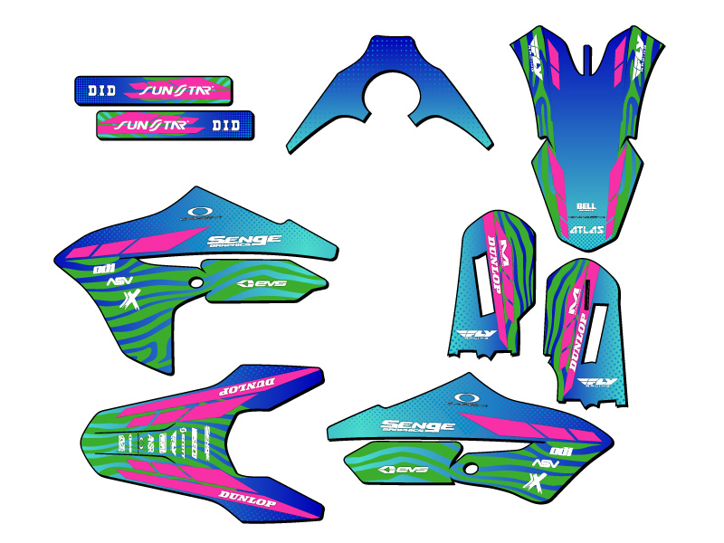 Kit de gráficos YZ 65 TIGRE verde Senge 2018-2022 compatible con Yamaha - Imagen 2 de 10