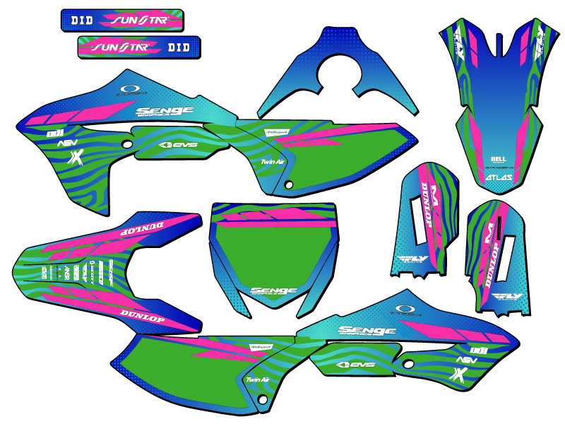 Kit de gráficos YZ 65 TIGRE verde Senge 2018-2022 compatible con Yamaha - Imagen 5 de 10