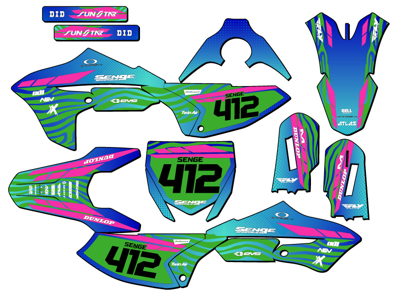 Kit de gráficos YZ 65 TIGRE verde Senge 2018-2022 compatible con Yamaha - Imagen 8 de 10