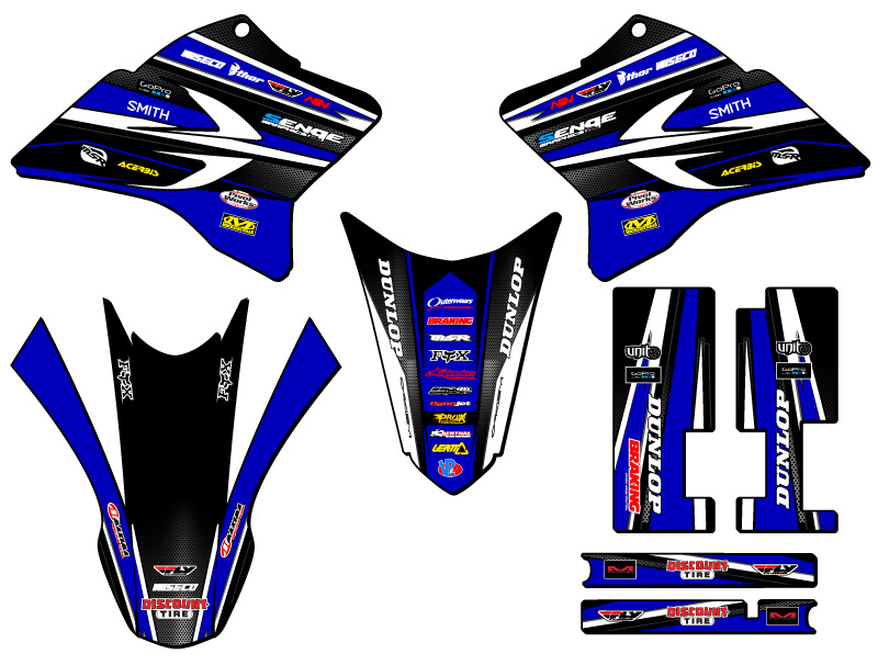2005-2022 TTR 230 VIGOR Blue Senge Graphics Kit Compatible with Yamaha - Picture 2 of 10