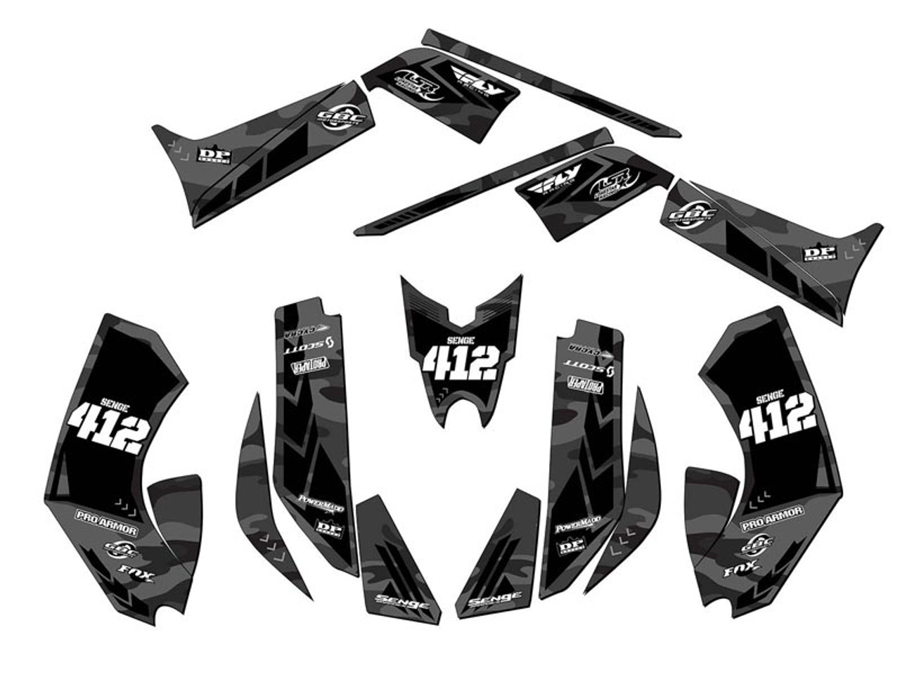 DS 70/90 2008-2018 gris Apache Senge kit de gráficos compatible con Can-Am - Imagen 5 de 7