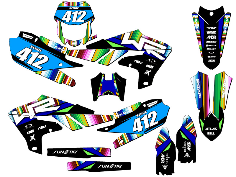 Kit de gráficos WR 450 F SERAPE 2019-2023 negro Senge compatible con Yamaha - Imagen 8 de 10