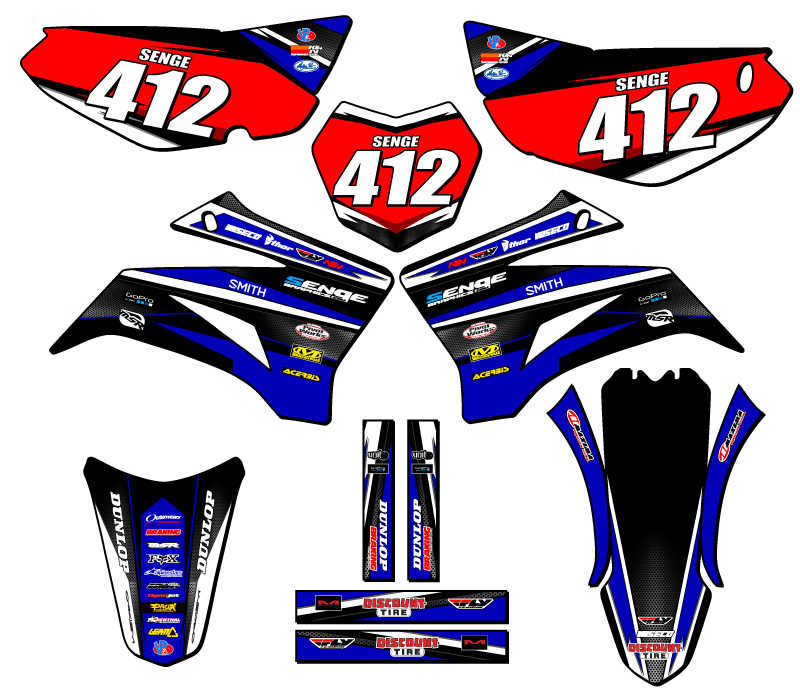 2008-2022 TTR 125 VIGOR Blue Senge Graphics Kit Compatible with Yamaha - Bild 8 von 10