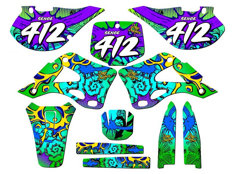 Kit de gráficos KX 125 ZANY Green Senge 1999-2002 compatible con Kawasaki - Imagen 8 de 10